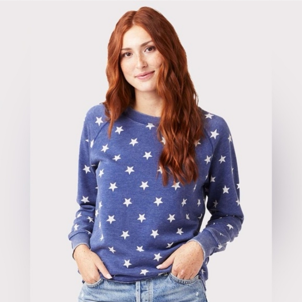 Alternative Appearl Lazy Day Mineral Wash French Terry Star P/O Sweatshirt Large